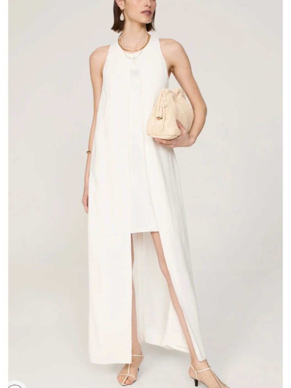 Rosetta Getty White Cape Dress